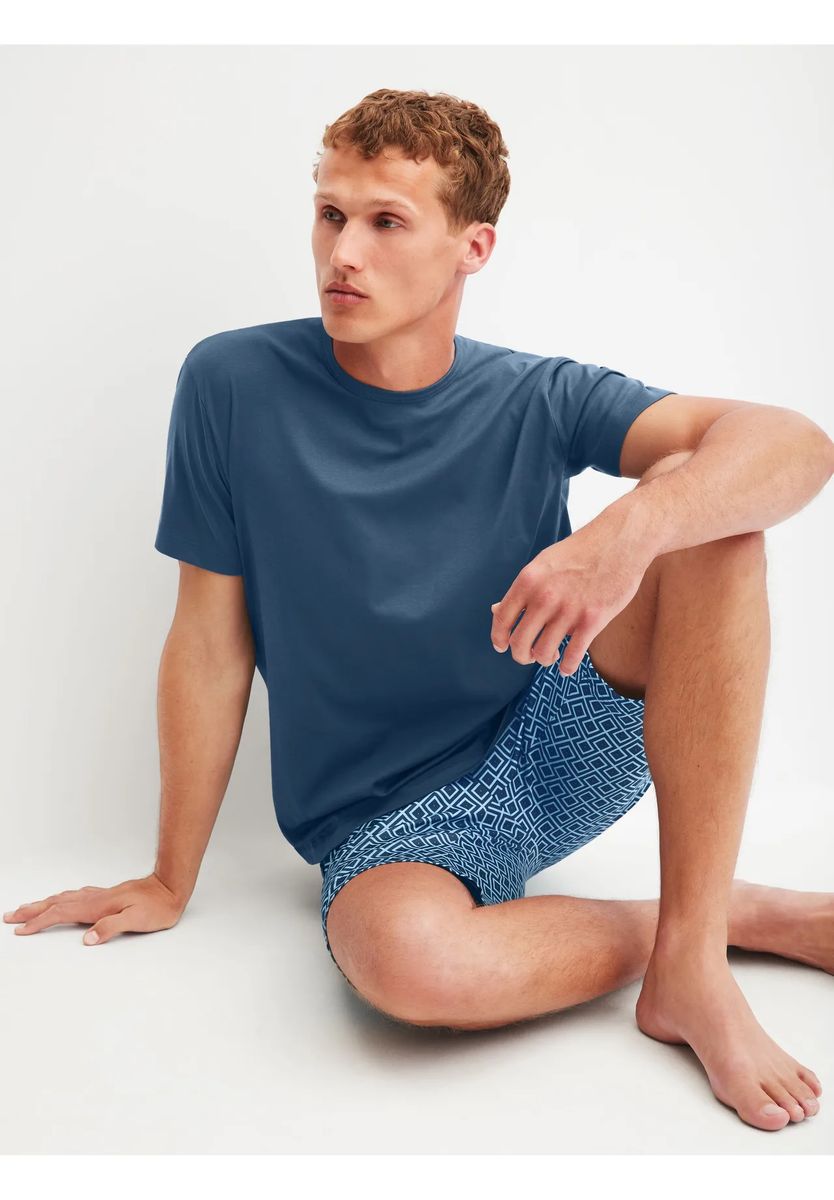 Gestreiftes Baumwoll-Pyjama-Set für Herren