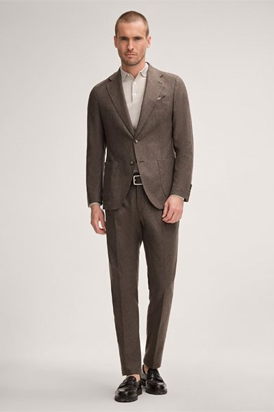 Windsor Nando Langarm Strick-Poloshirt Seide Kaschmir Beige