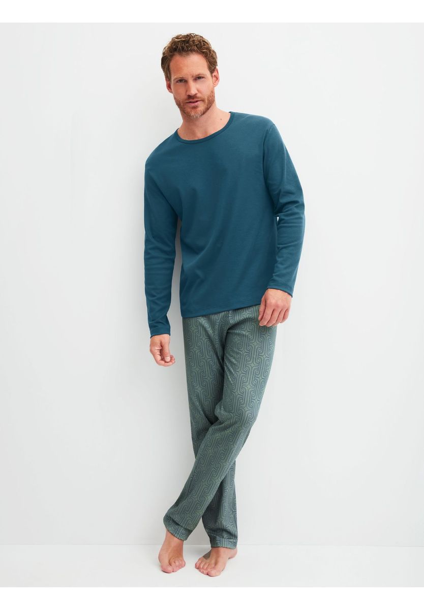 CALIDA Schlafanzug, lang, für Herren, türkis, L