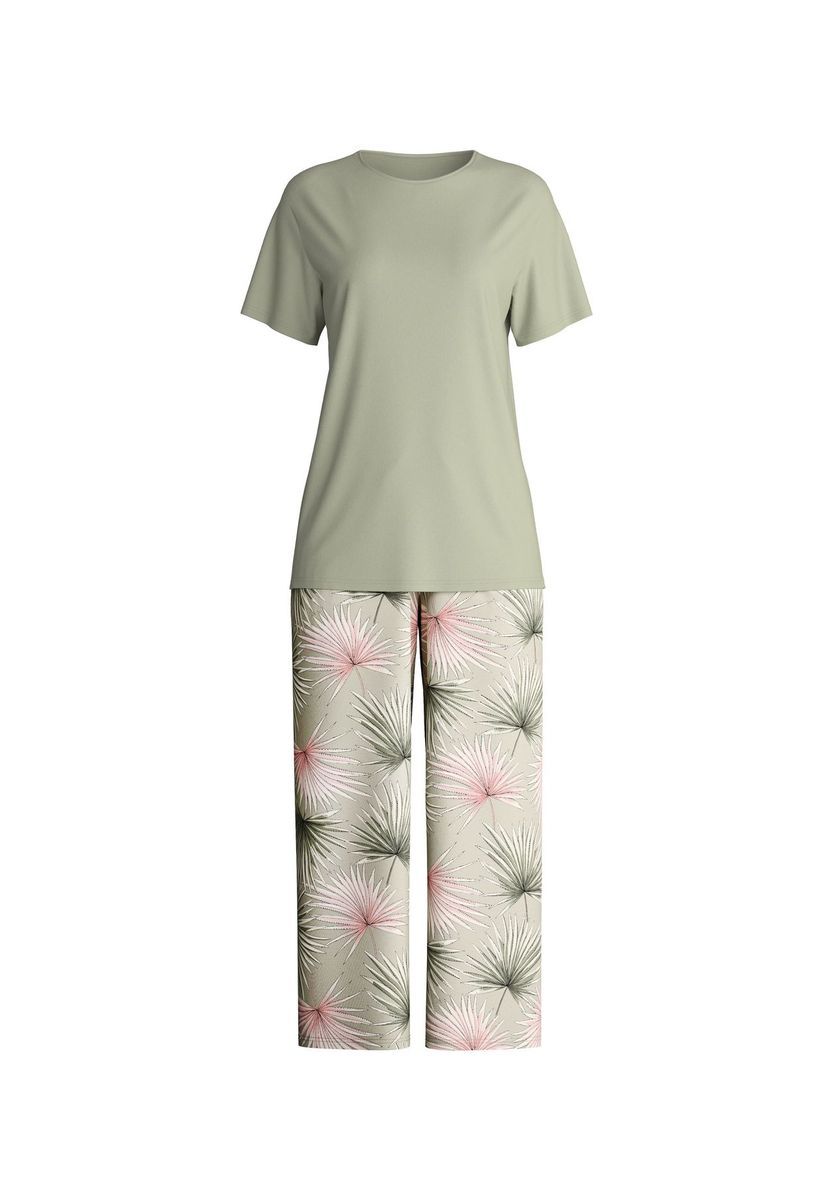 Entspannter Schlafanzug mit Blumendruck
