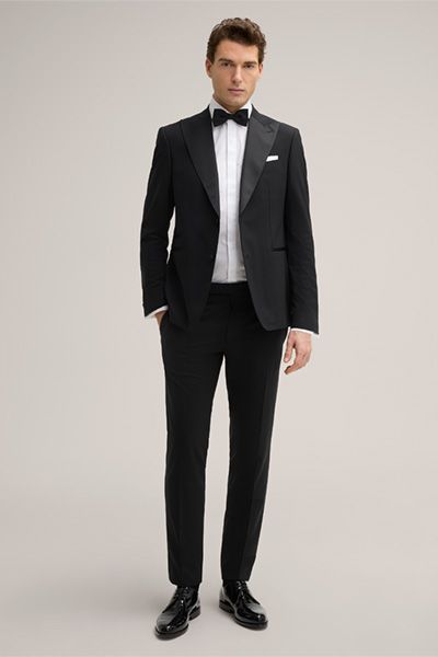 Windsor Toni Schwarzes Wollmischung Smoking-Sakko mit steigendem Revers