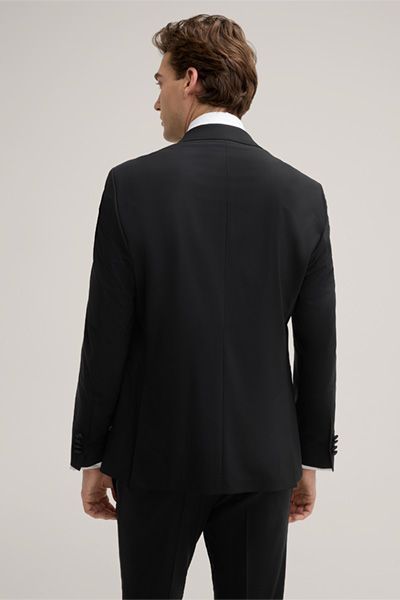 Windsor Toni Schwarzes Wollmischung Smoking-Sakko mit steigendem Revers