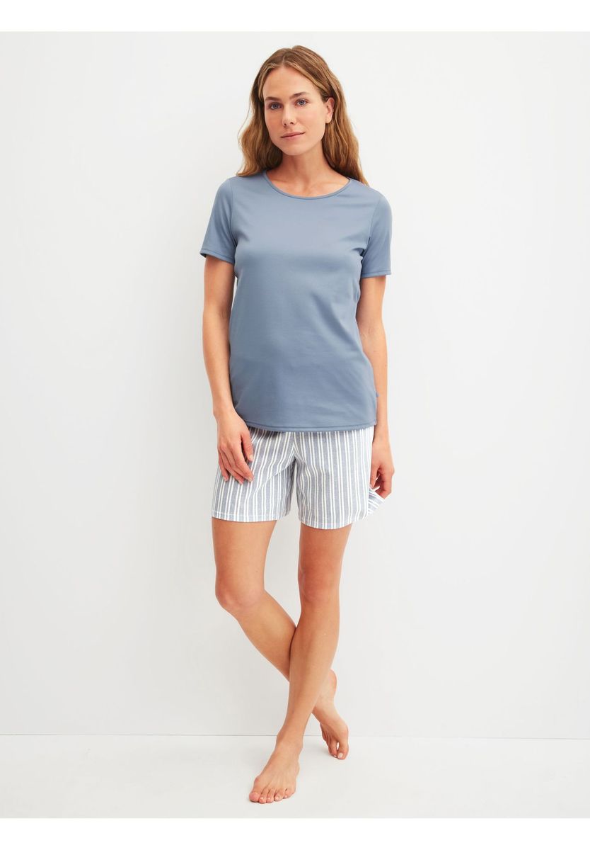 Entspannter kurzer Pyjama-Set in Blau