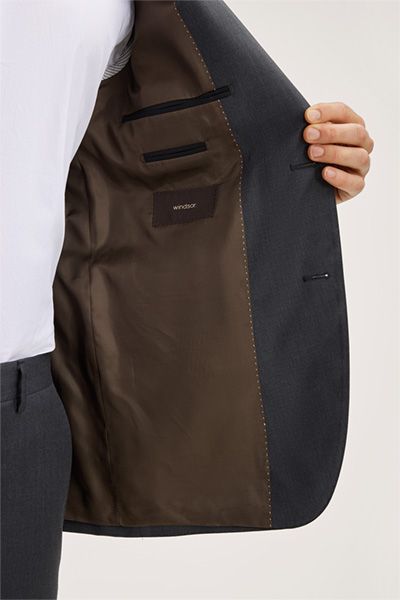 Windsor Sera Dunkelgraues Woll-Baukasten-Sakko Classic Fit