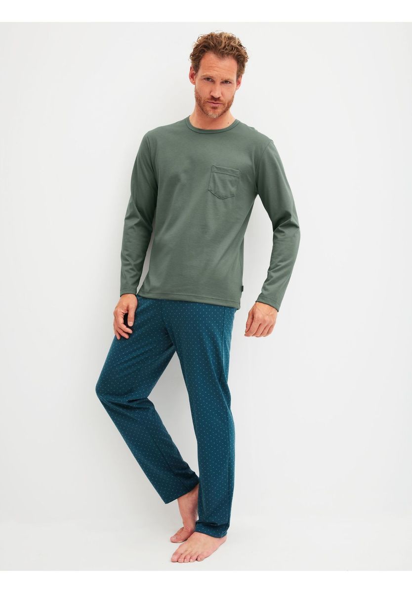 Herren Langarm Schlafanzug Set