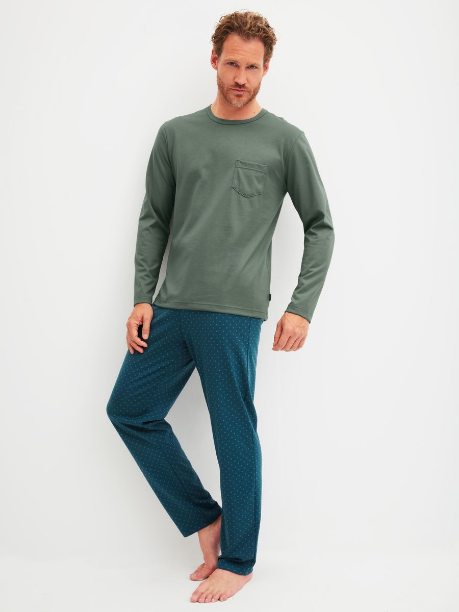 Herren Langarm Schlafanzug Set