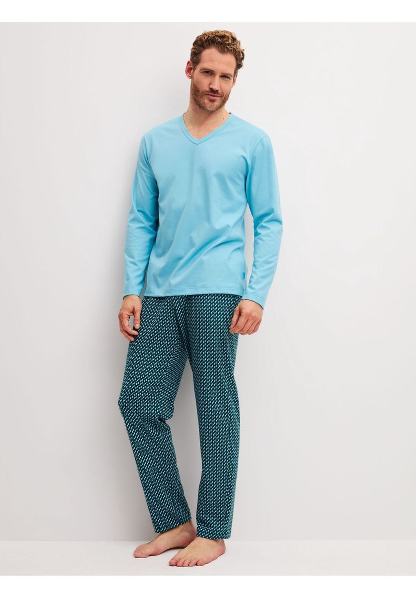 CALIDA Schlafanzug, lang, für Herren, blau, L