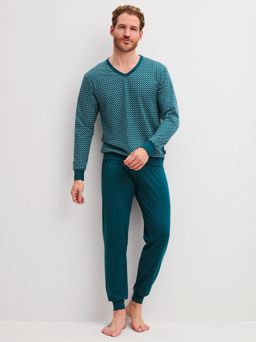 CALIDA Schlafanzug, lang, für Herren, blau, L