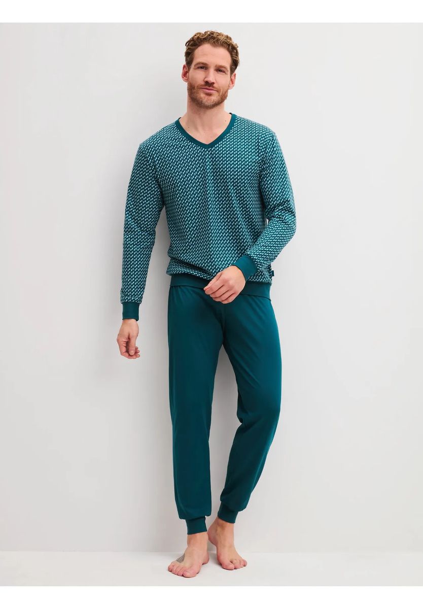 CALIDA Schlafanzug, lang, für Herren, blau, L