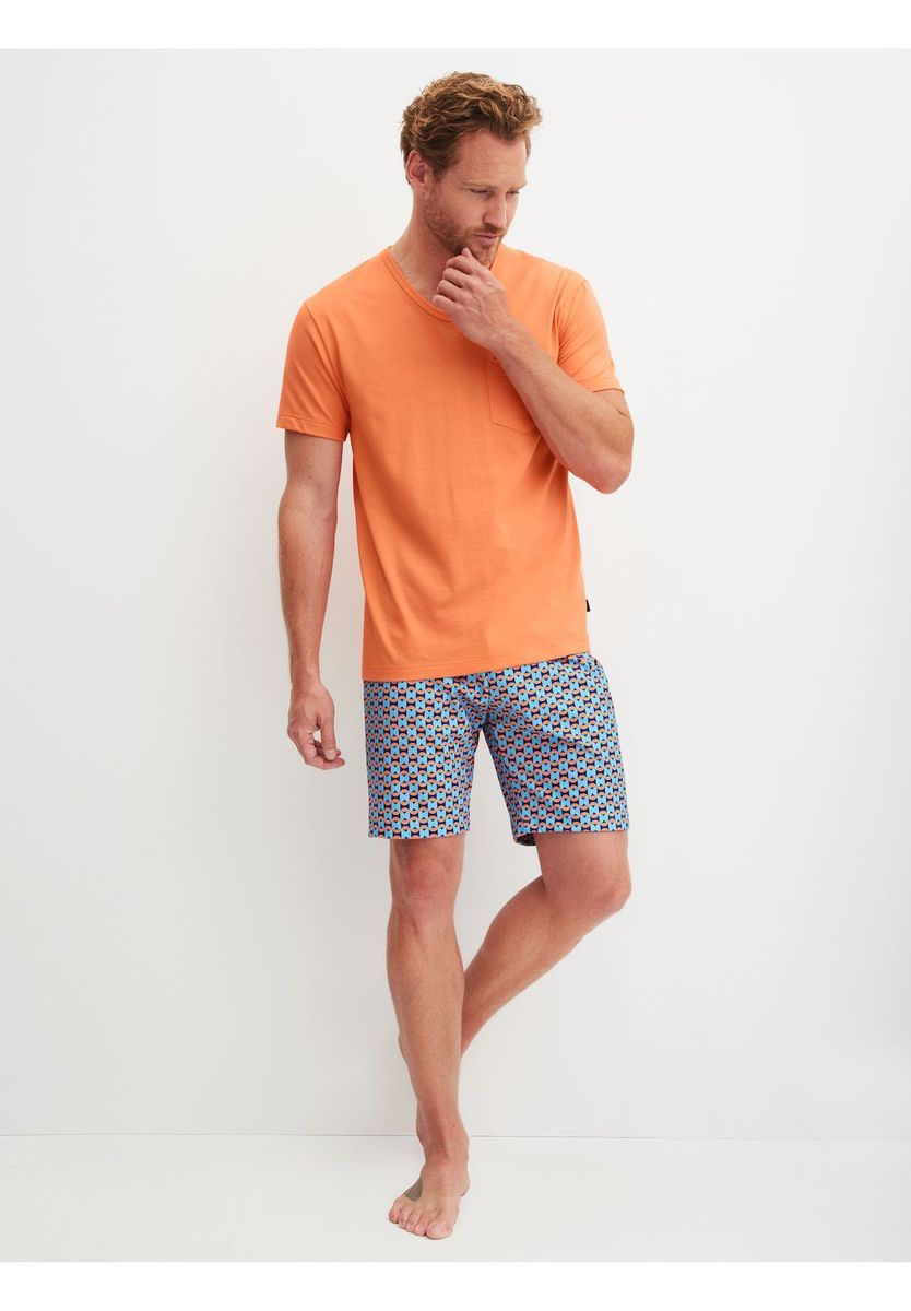 Herren Schlafanzug Kurzarm Set