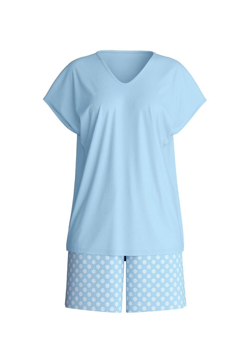 Damen kurzer Schlafanzug mit Punkten