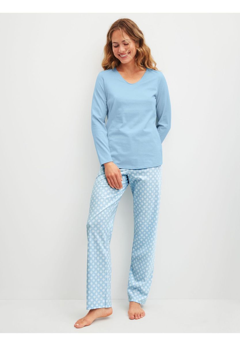 Langärmeliges Pyjama-Set mit Polka Dots