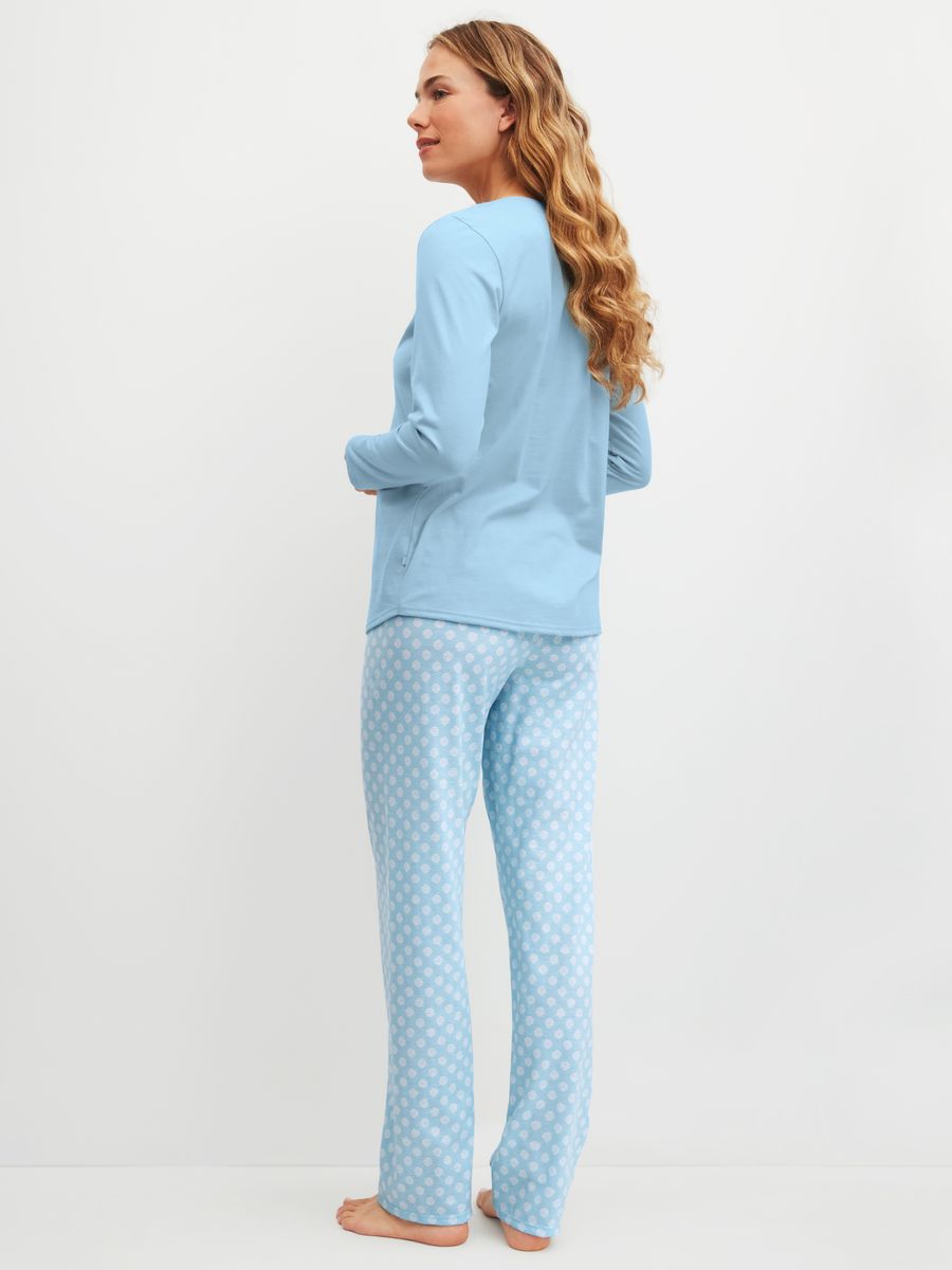 Langärmeliges Pyjama-Set mit Polka Dots