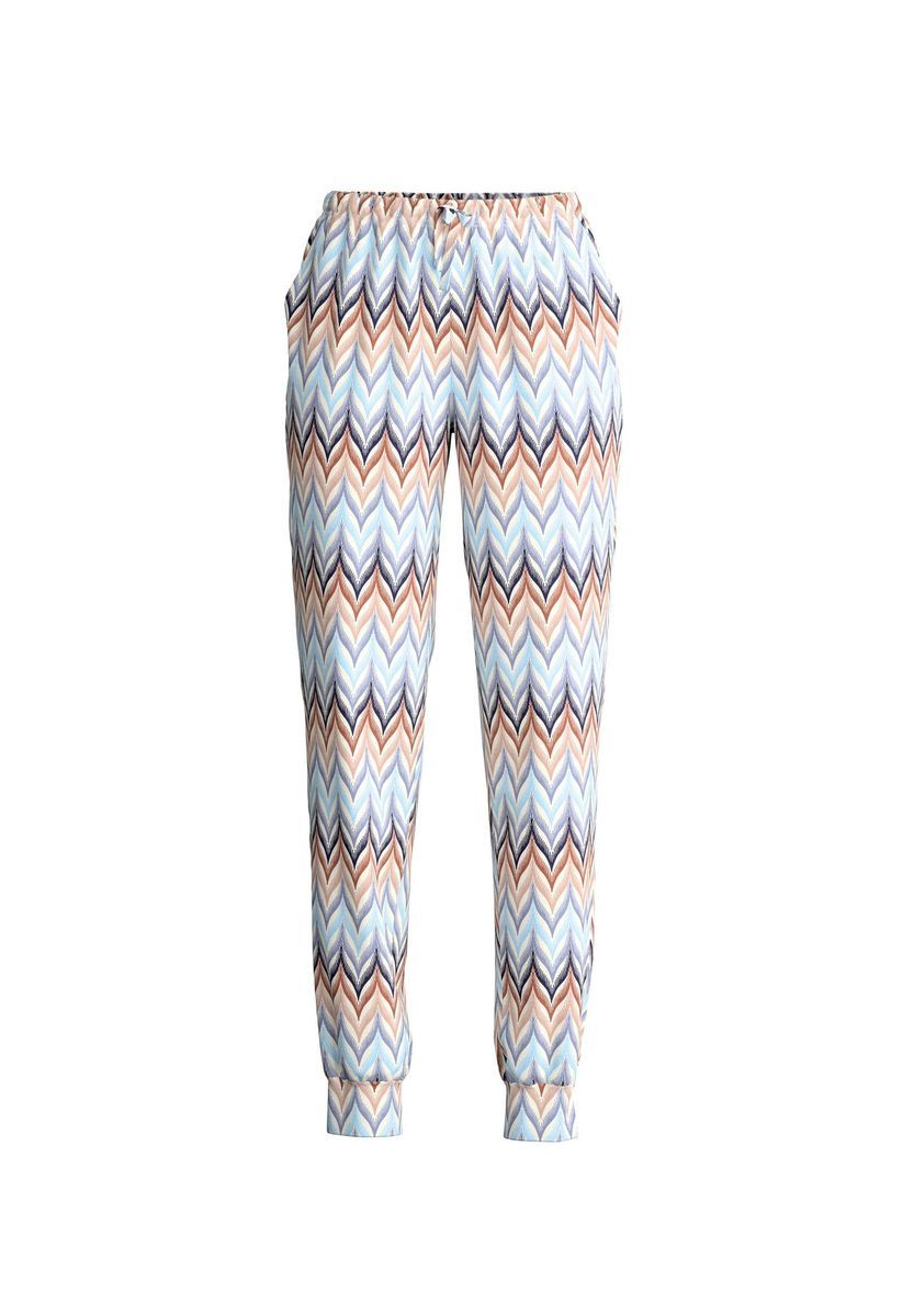 Loungehose mit Chevron-Muster und Bündchen