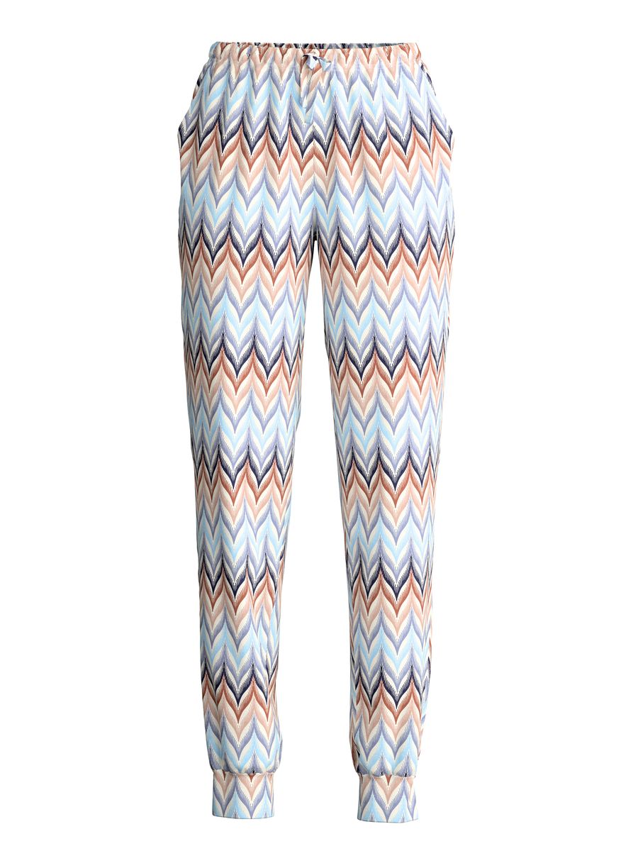 Loungehose mit Chevron-Muster und Bündchen