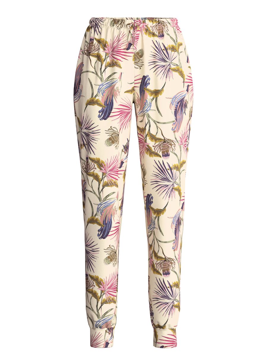 Baumwoll-Freizeithose mit Blumendruck