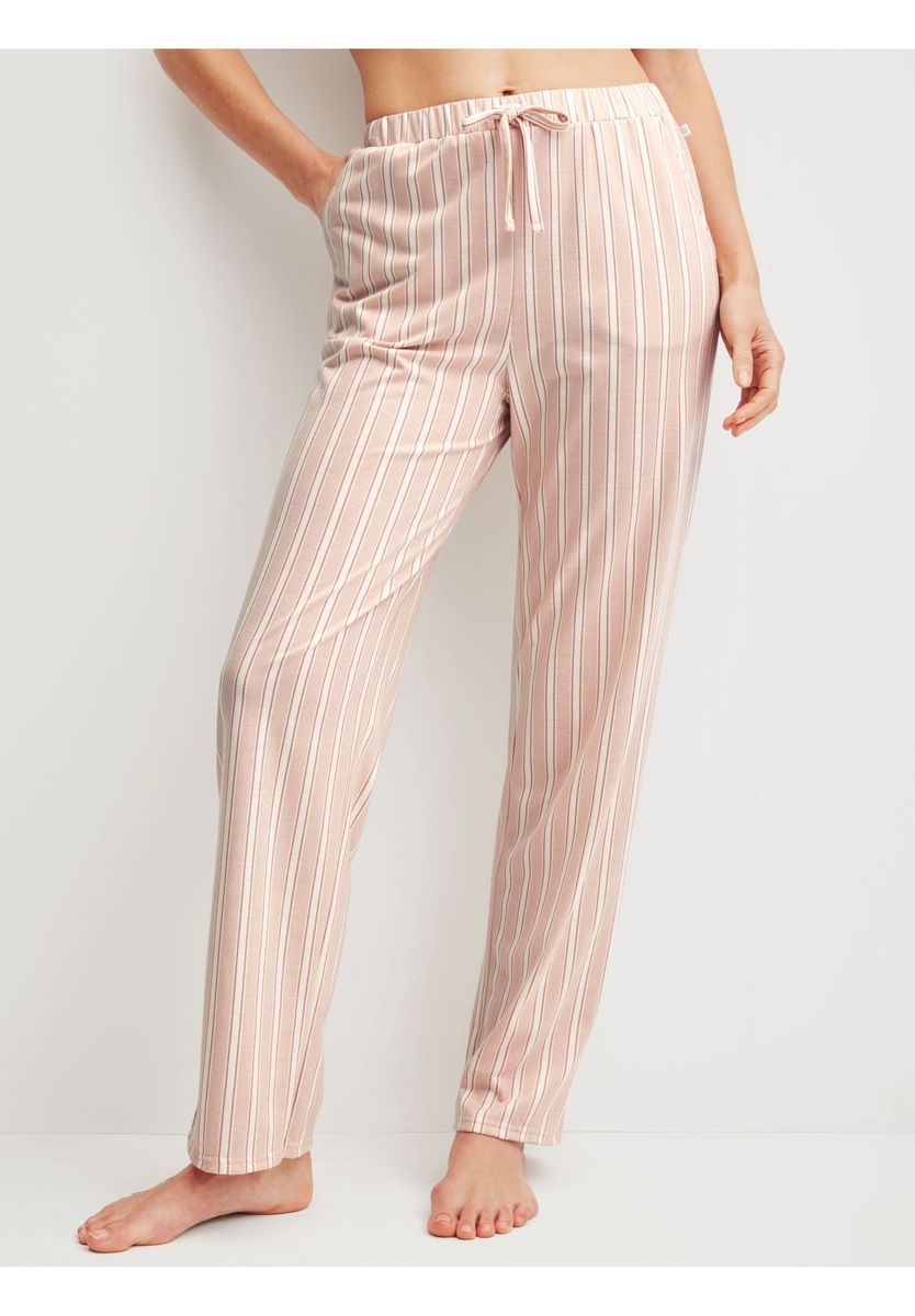 CALIDA Damen Pyjamahose mit Seitentaschen Favourites Arts, beige, L