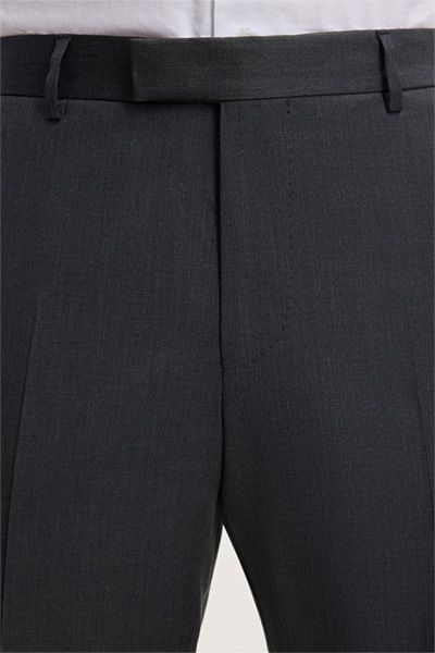 Windsor Sole Wollhose in Dunkelgrau, Flat Front