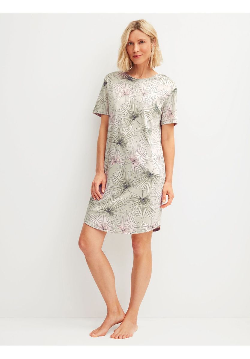 Lässiges Nachthemd mit Blätterprint