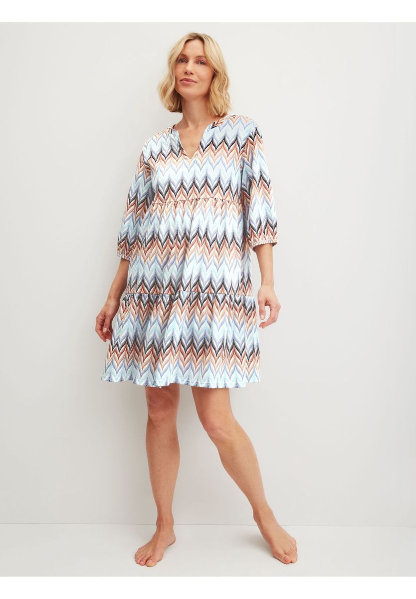 Chevron-Muster Stufen Lounge Kleid