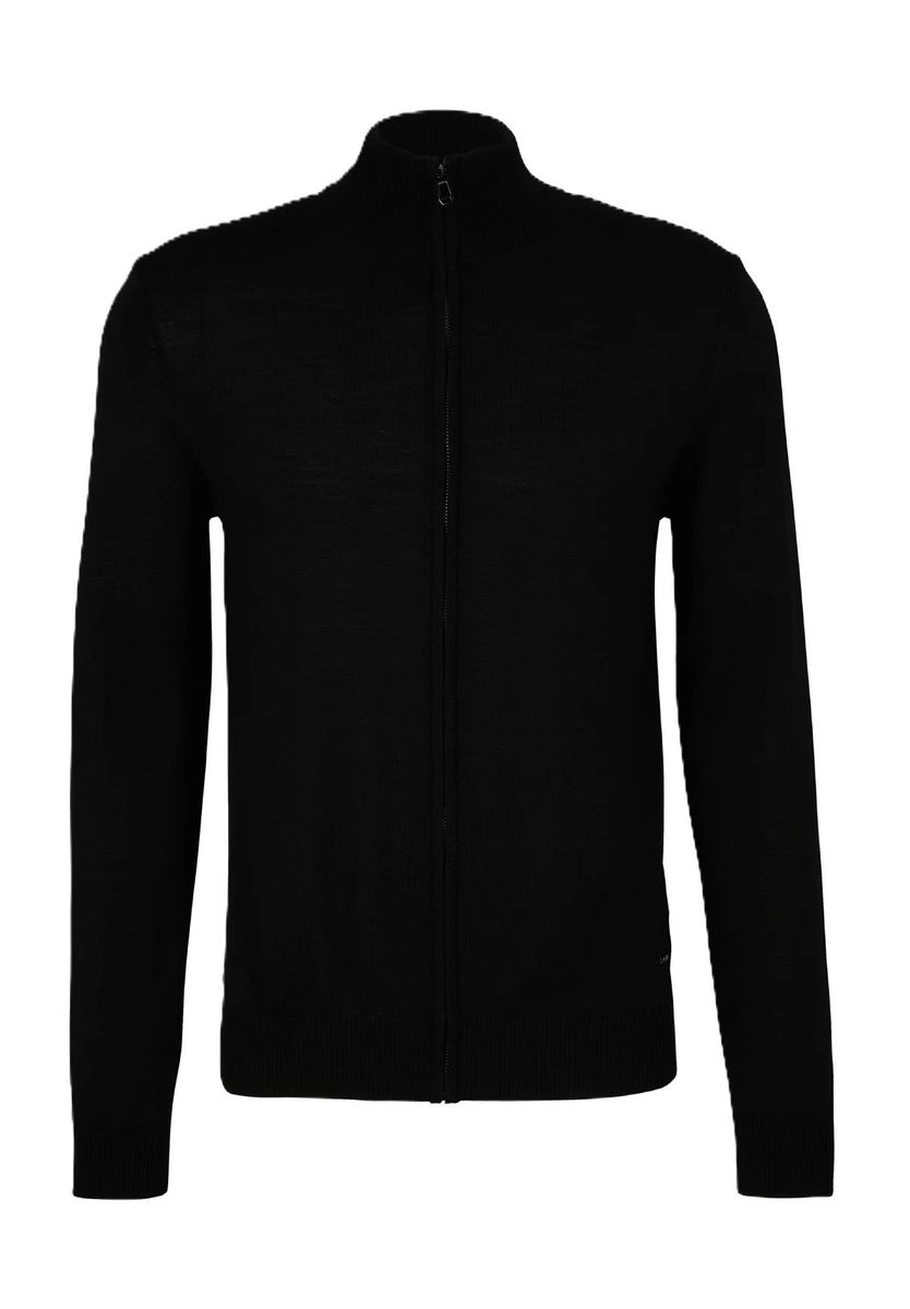 Herren Merino-Woll-Strickjacke mit Reißverschluss