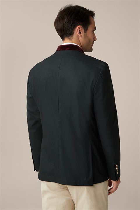 Windsor Dunkelgrüne Trachtenjacke aus Wolle mit Samt-Details