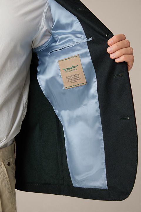 Windsor Dunkelgrüne Trachtenjacke aus Wolle mit Samt-Details