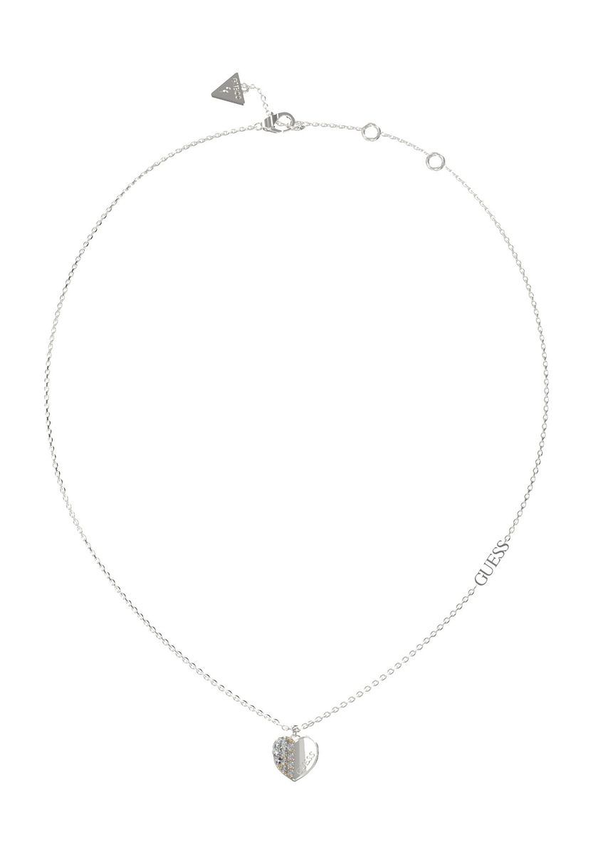 GUESS Damen Kette mit Anhänger, Edelstahl, SILBER, 99