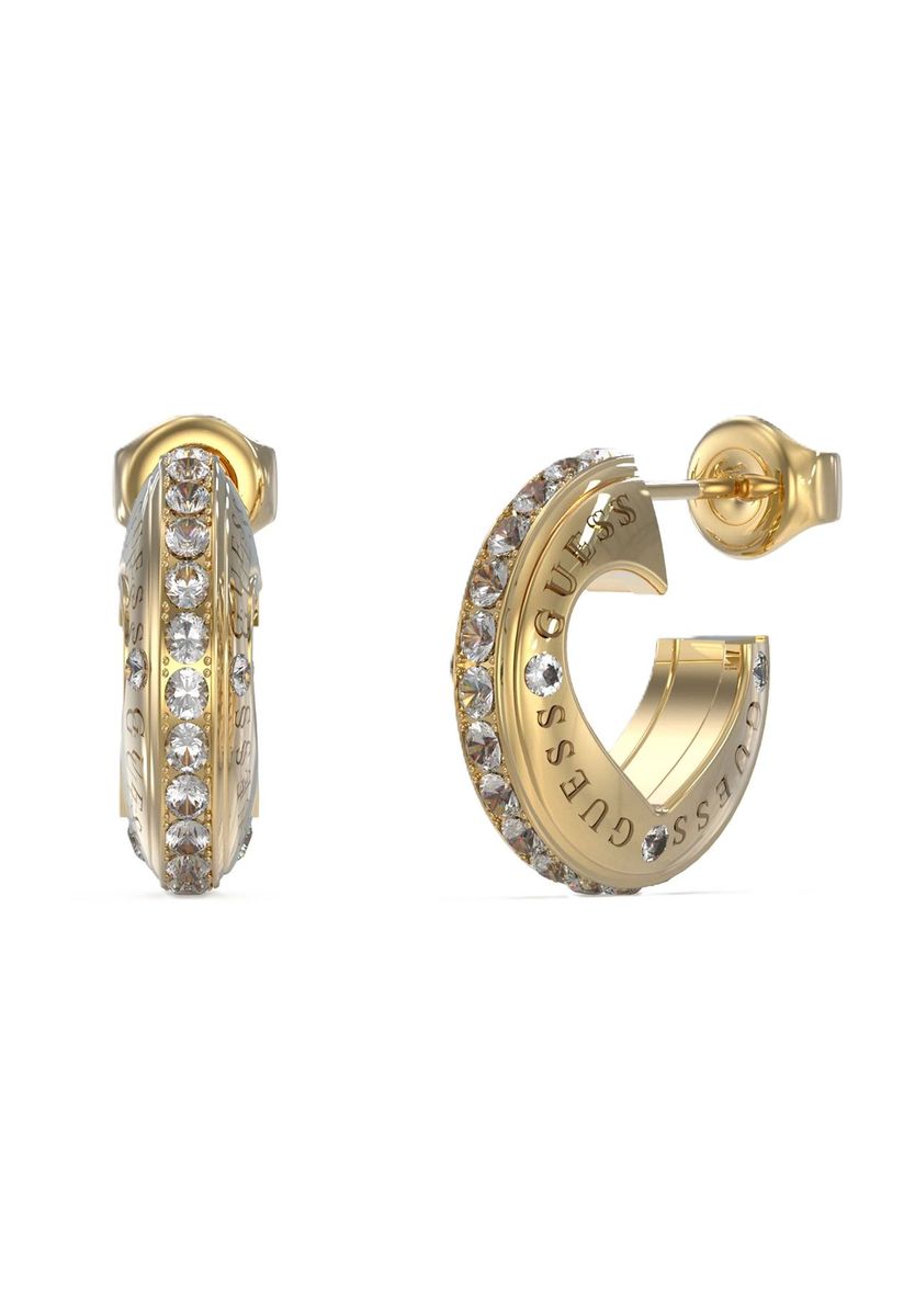 GUESS Damen Creolen, Edelstahl, GELBGOLD, 99