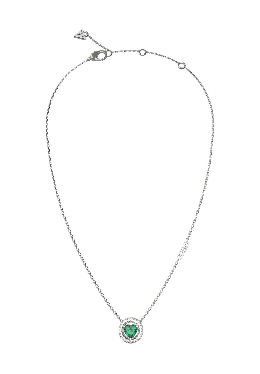 GUESS Damen Kette mit Anhänger, Edelstahl, SILBER, 45