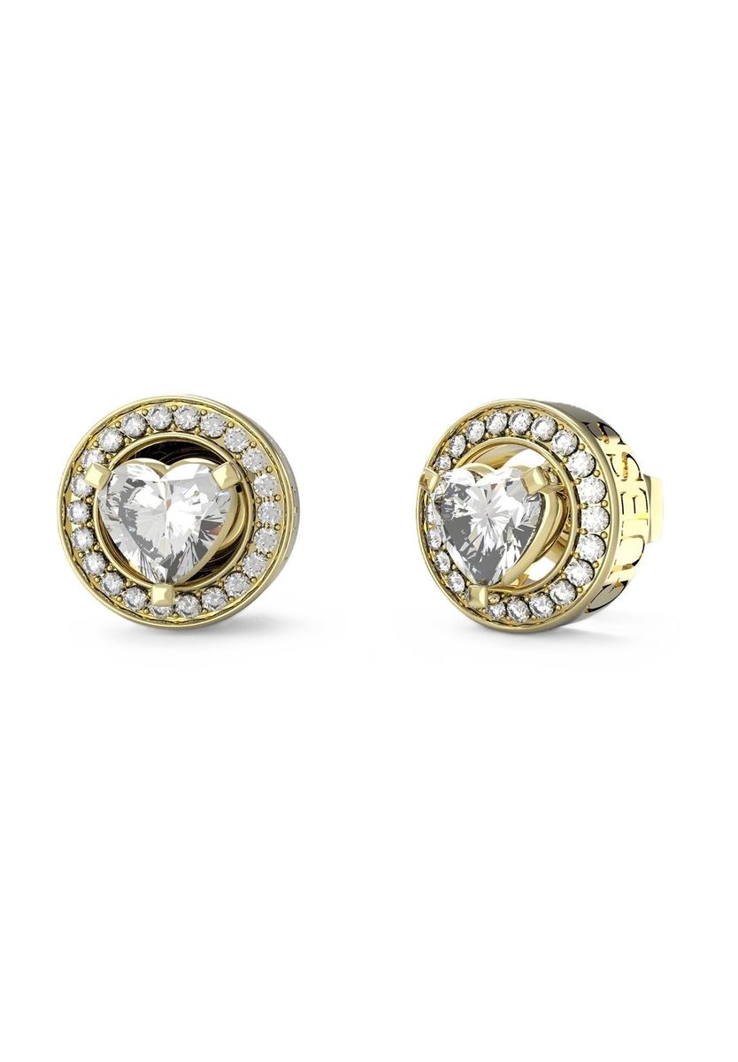 GUESS Damen Ohrstecker, Edelstahl, WEISSGOLD/BLAU, 99