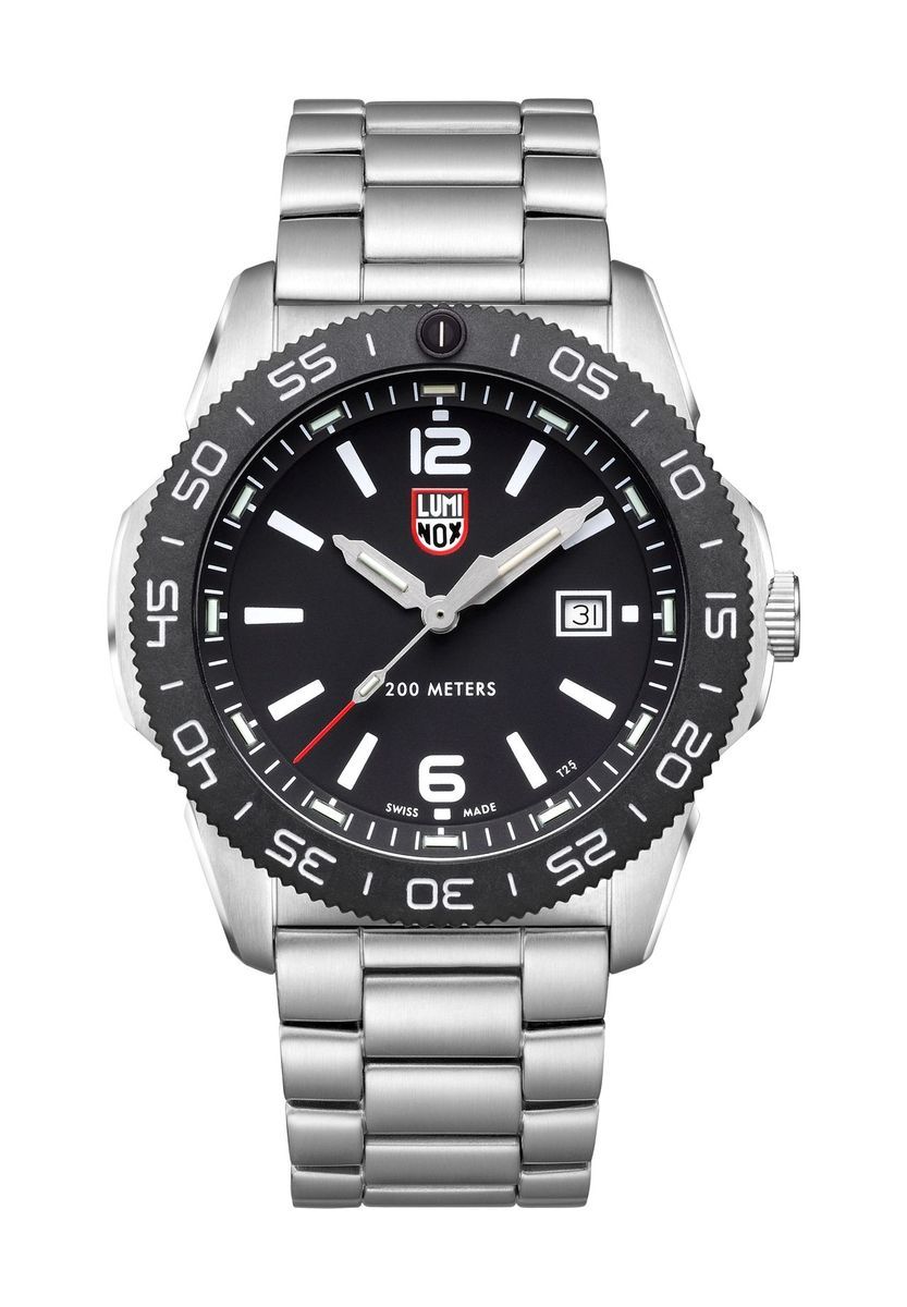 Herren Silber Edelstahl Taucheruhr