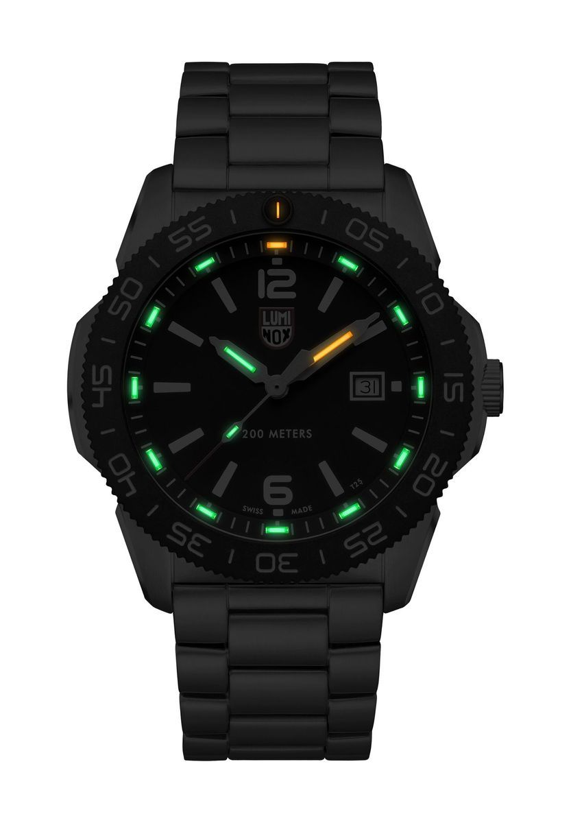 Herren Silber Edelstahl Taucheruhr