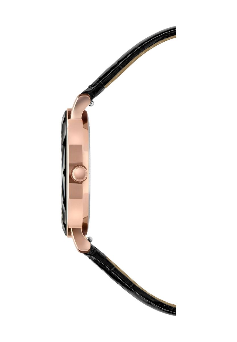 Elegante roségoldene facettierte Uhr