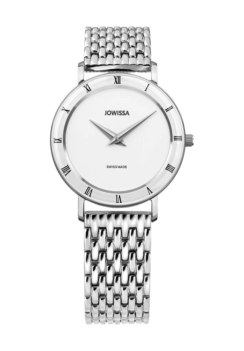 Elegante Silberfarbene Minimalistische Uhr