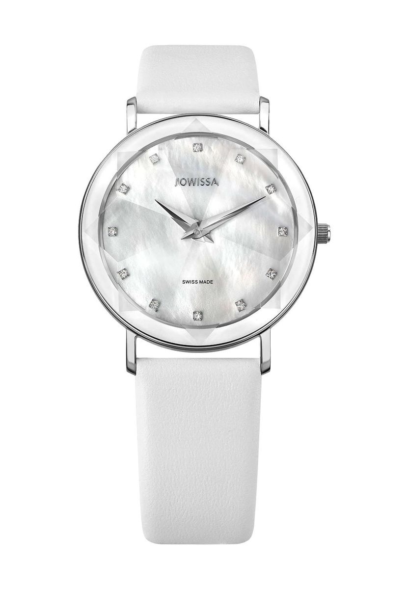 Elegante Damenuhr mit facettiertem Glas