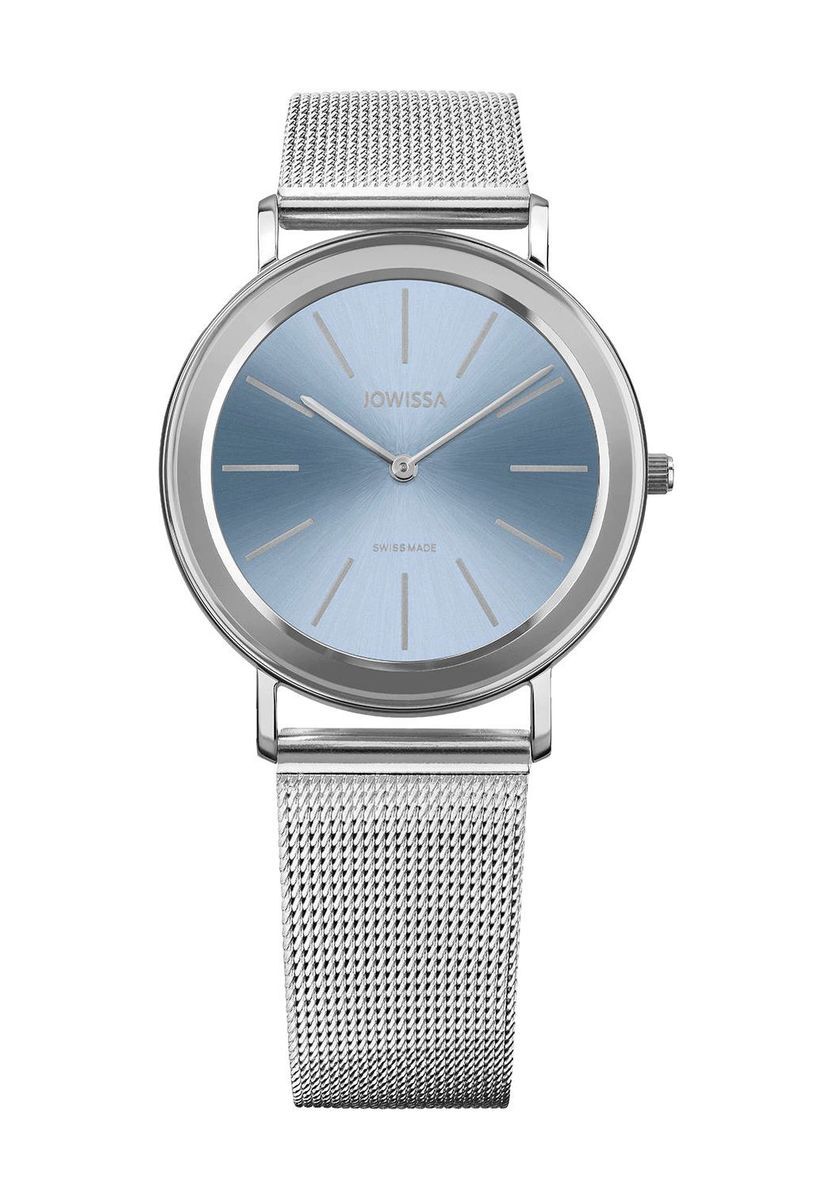 Elegante silberfarbene Schweizer Uhr