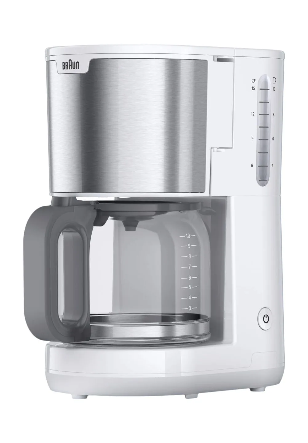 BRAUN Kaffeemaschine "PureShine KF 1500", Aromakanne, silber|weiß