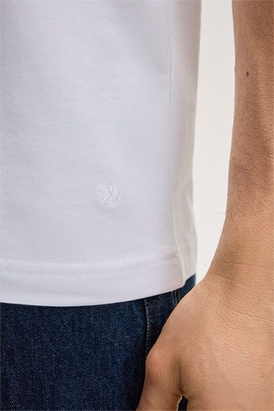 Premium Baumwollmischung Weißes T-Shirt mit V-Ausschnitt Doppelpack