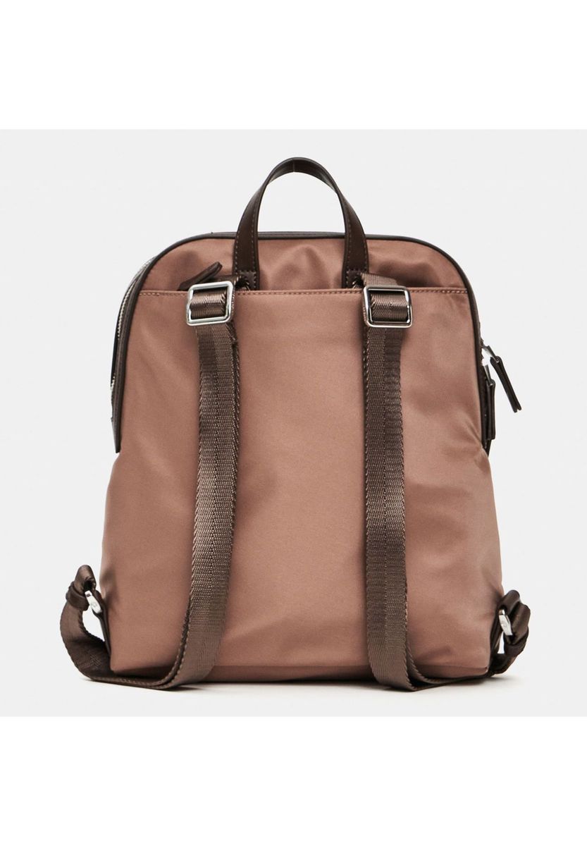 Eleganter zweifarbiger Rucksack mit Lederakzenten