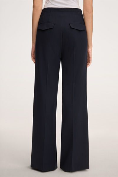 windsor Crepe Marlene Hose in Marineblau mit weitem Bein