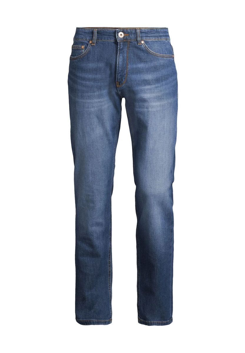 Jeans mit geradem Bein und mittelhohem Bund