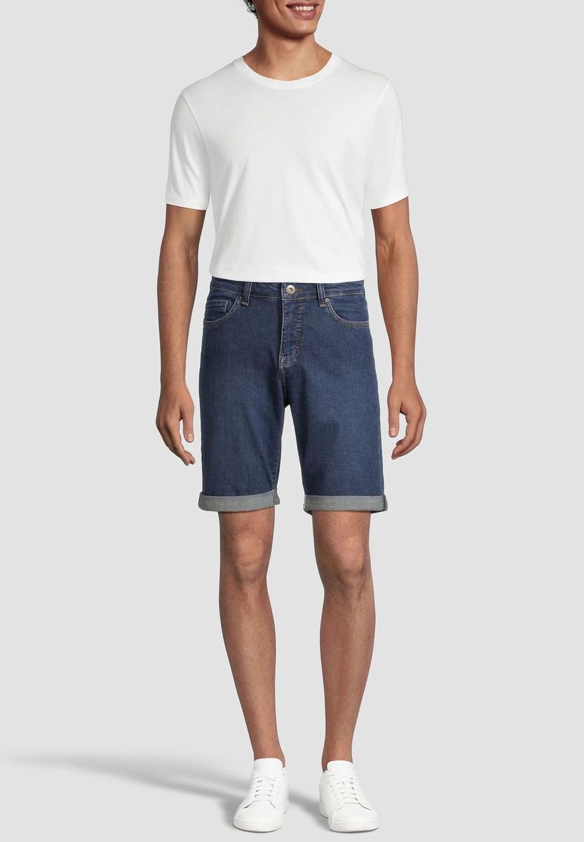 Denim Bermuda Shorts mit Rollsaum