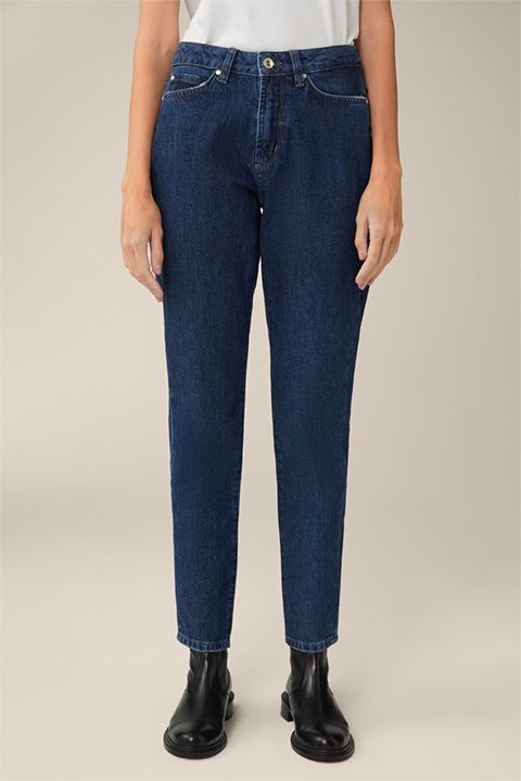 Windsor Mom-Jeans in Blue washed aus Bio-Baumwoll-Denim