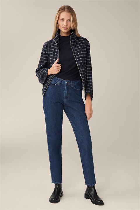 Windsor Mom-Jeans in Blue washed aus Bio-Baumwoll-Denim