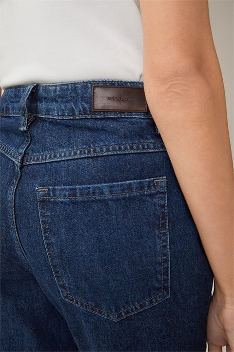 Windsor Mom-Jeans in Blue washed aus Bio-Baumwoll-Denim