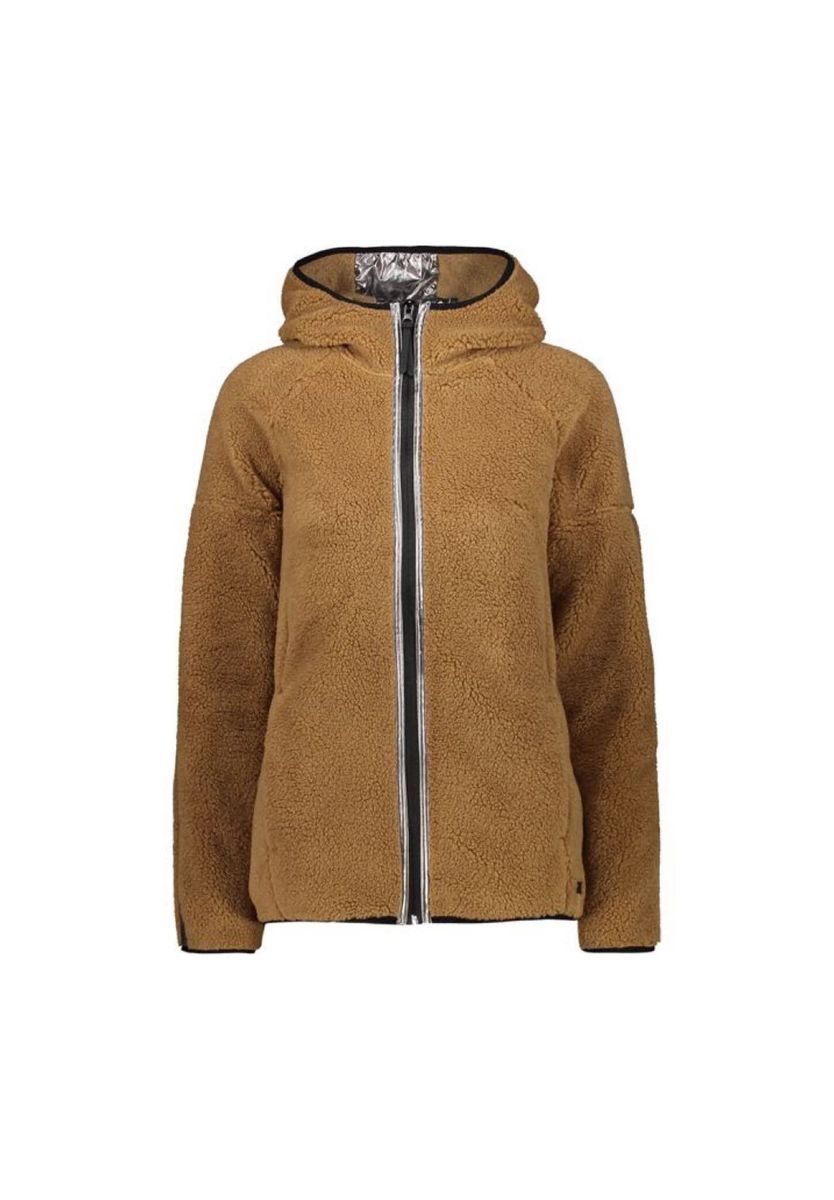 Kuschelige Teddyfleece-Kapuzenjacke mit Reißverschluss