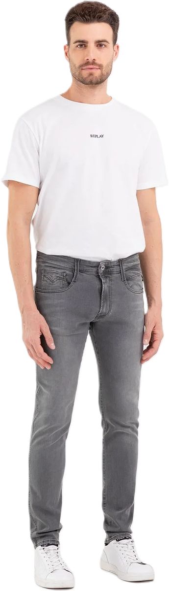REPLAY Jeans, 5-Pocket, uni, für Herren, grau, W29/L32