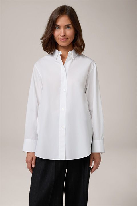 Windsor Weiße Popeline Baumwolle Langarm Hemdbluse