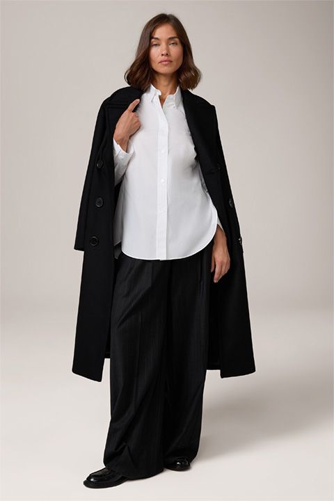 Windsor Weiße Popeline Baumwolle Langarm Hemdbluse